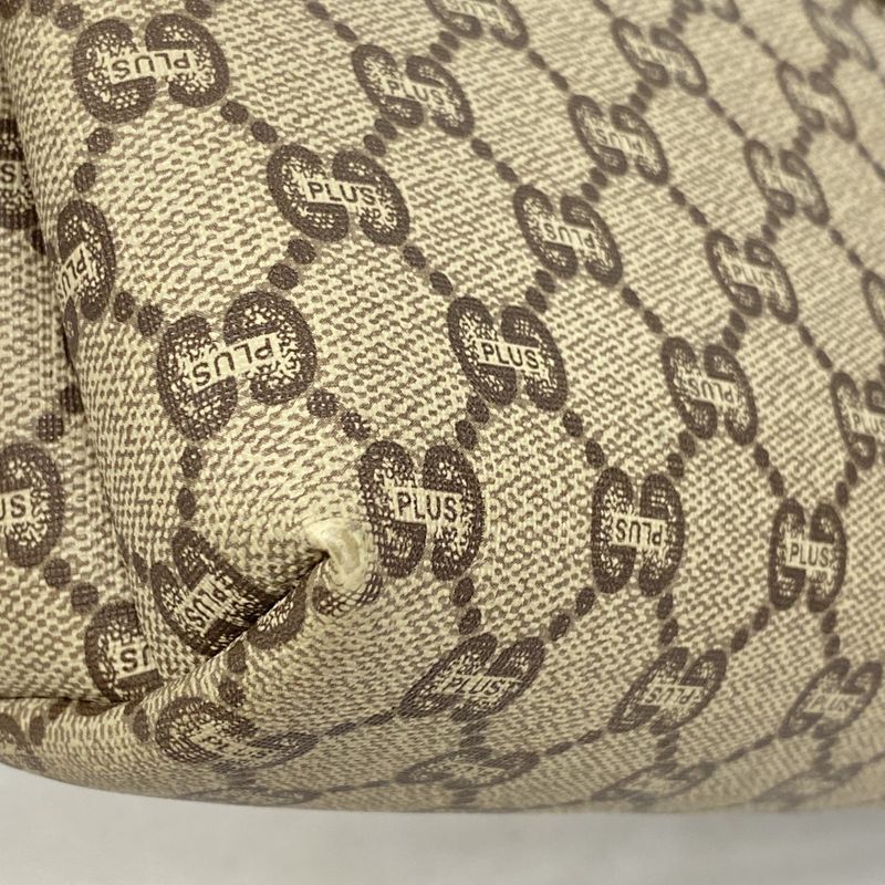 Gucci Clutch Bag GG Supreme Old Gucci PVC Brown Gold Hardware Women