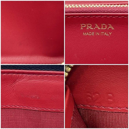 Prada Round Zipper Long Wallet Black NERO 1ml506 Wallet