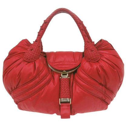 Fendi Moncler Spy Bag Handbag Nylon Leather Red 2180