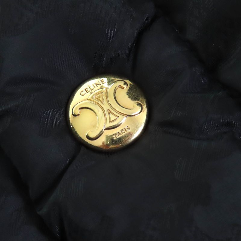 Celine 2w987795w Triomphe Badge Quilted Monogram Padded Vest Black 36 With