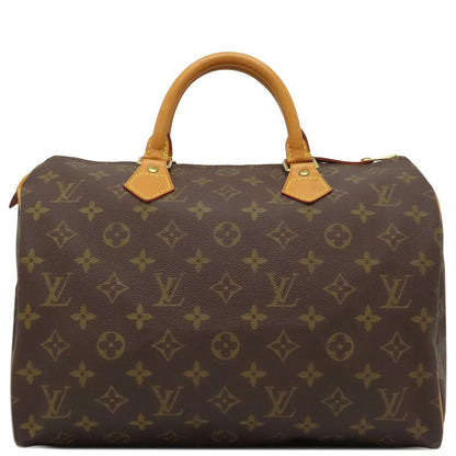 Louis Vuitton Handbag Speedy 30 Monogram Canvas Monogram Gold Hardware Brown