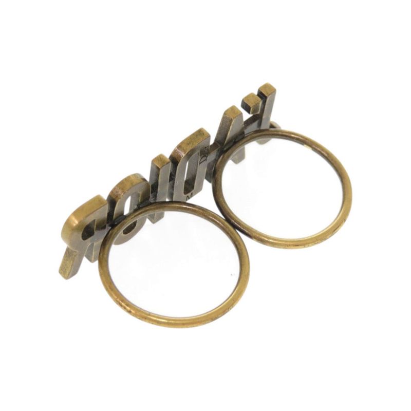 Christian Dior J'adior Double Finger Ring Metal Size M Gold Ring 1284 Christian