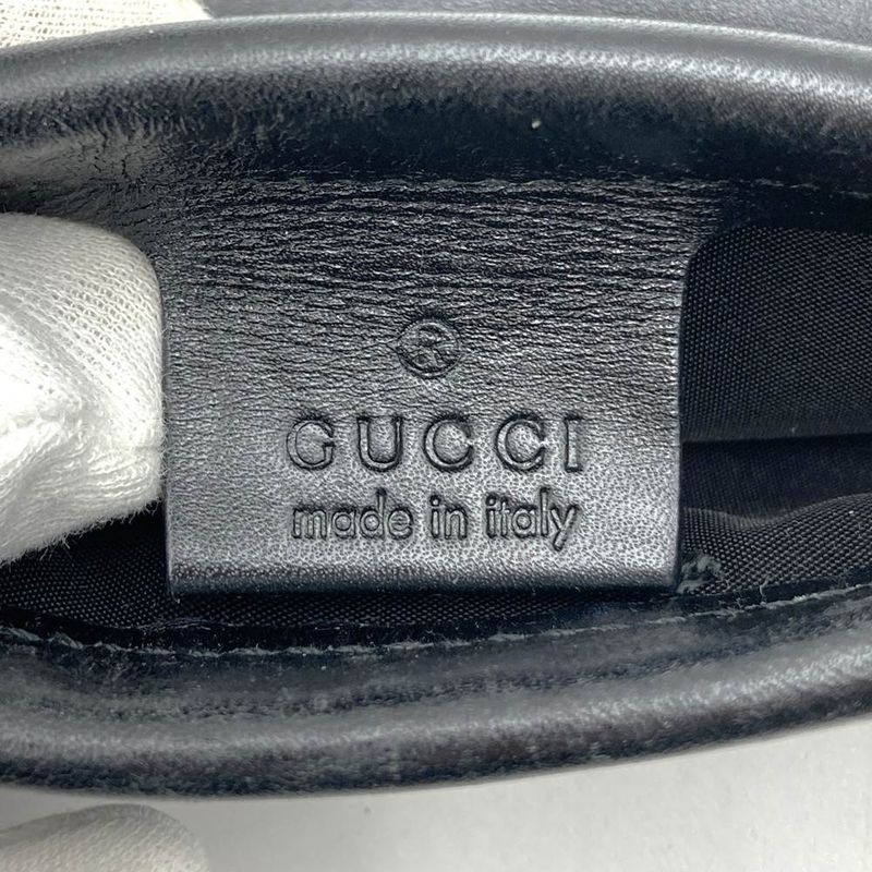 Gucci 95332 Shoulder Bag Handbag Large Bag Beige Black Canvas Leather Fashion