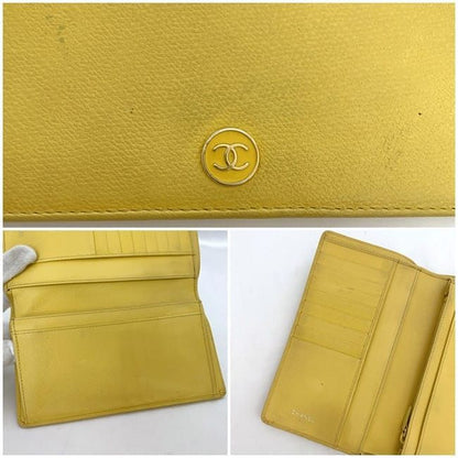 Chanel Bifold Long Wallet Ec21016 Yellow Coco Button