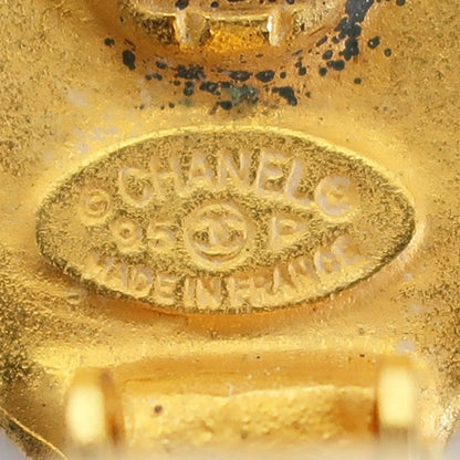 Chanel Earring Heart Coco Mark Gold Pair Accessories - Fashion