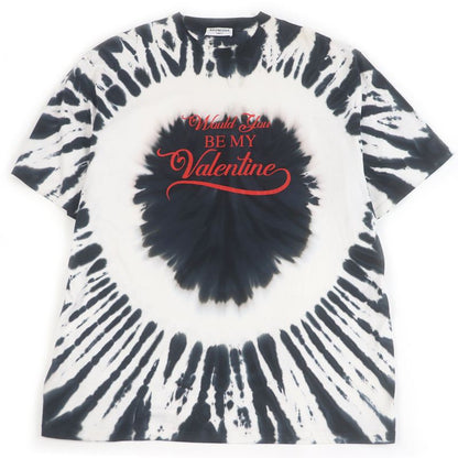 Balenciaga 684155 Tie-dye Pattern Crack Logo Print Oversized Short Sleeve