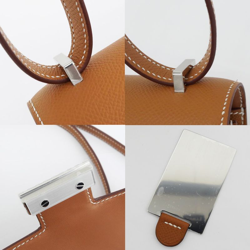 Hermes Constance Mini Miroire Gold K Engraved Epson Shoulder Bag Brown