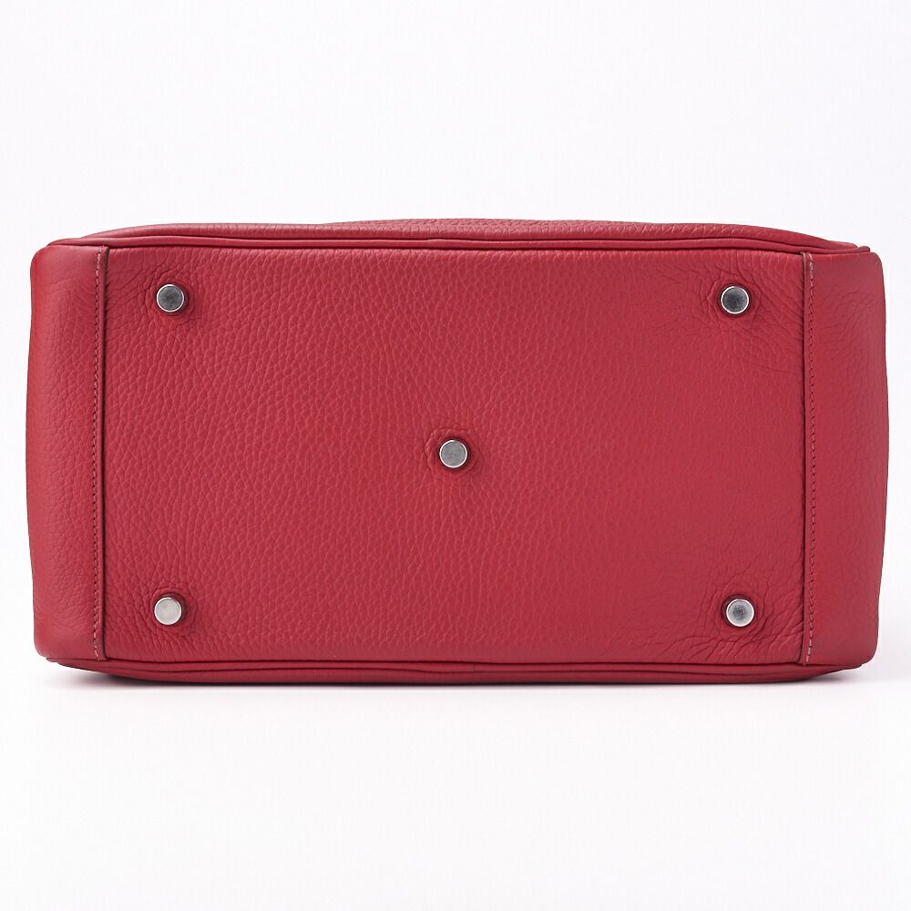 Hermes Lindy 30 2way Shoulder Bag Taurillon Clemence Rouge Casaque (silver