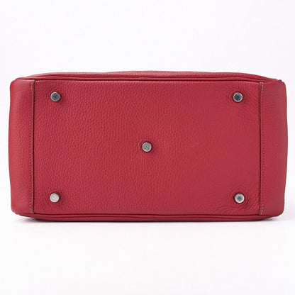 Hermes Lindy 30 2way Shoulder Bag Taurillon Clemence Rouge Casaque (silver