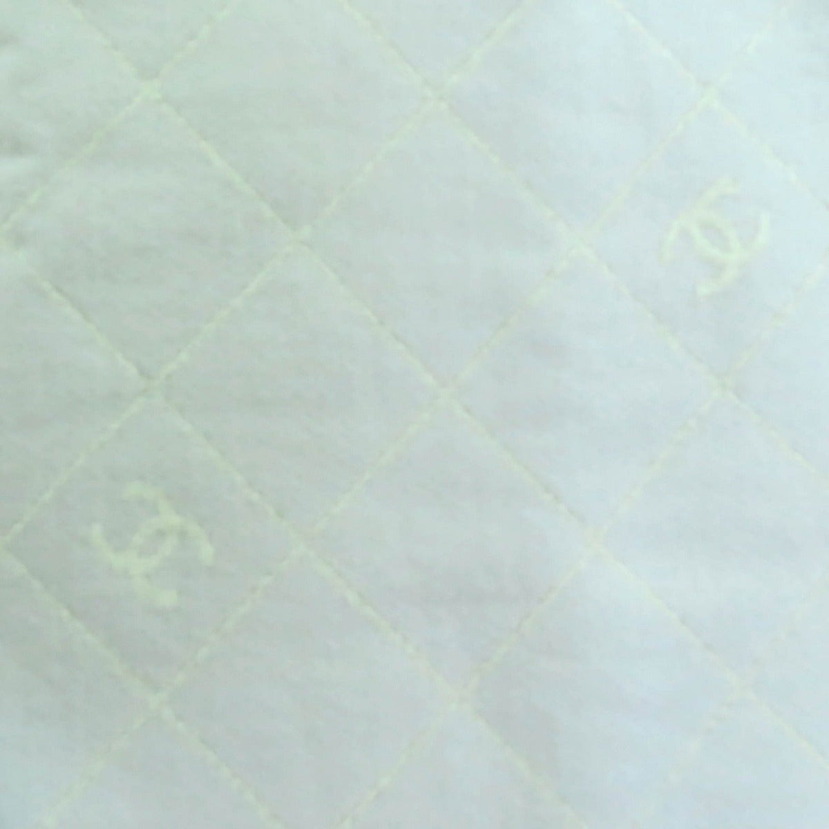 Chanel Coco Mark Quilted Design With Fringe Wool Large Shawl Gray — view 10