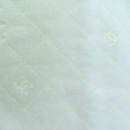 Chanel Coco Mark Quilted Design With Fringe Wool Large Shawl Gray — view 10