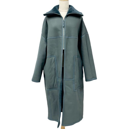 Hermes Outer Mouton Leather Green Zip Up Reversible