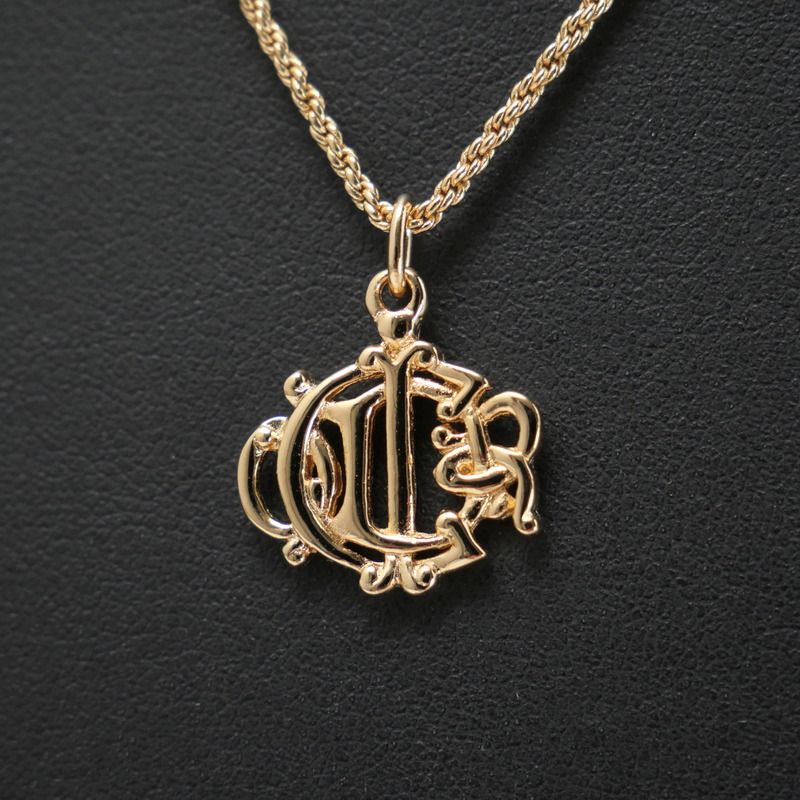 Christian DIOR Vintage Necklace Logo Gold Made In Germany 20241008 Ra1395