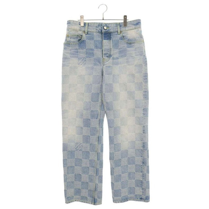 Louis Vuitton Rm242mq GRT Hrd48w Damier Skate Denim Pants Men's 33 Inches