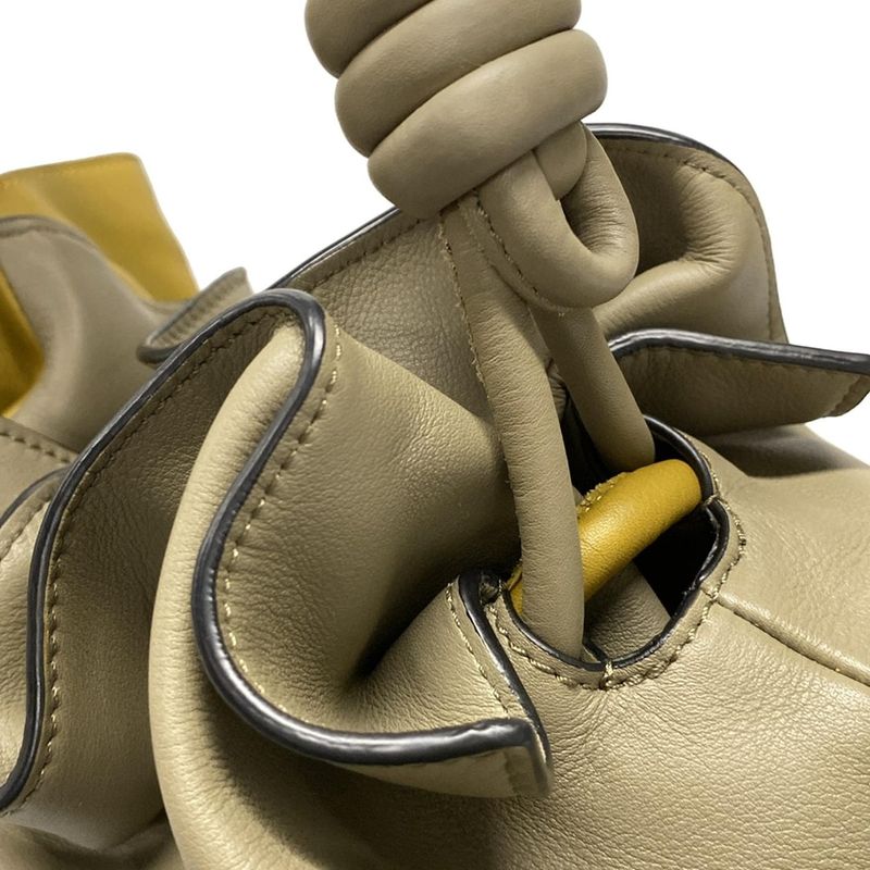 Loewe Tote Bag Flamenco A411fcdx02 Dark Yellow×gray Leather