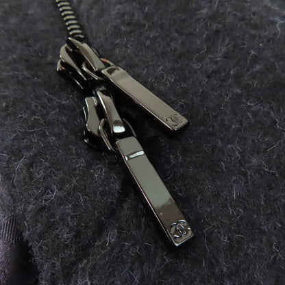 CHANEL P62024 Alpaca Coco-mark Buttoned Extra Long Length Coat Dark Navy 38