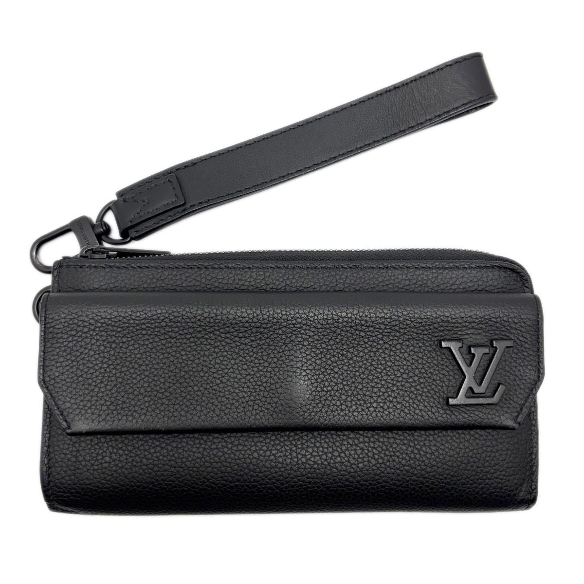 Louis Vuitton Wallet Aerogram Zippy Leather Black