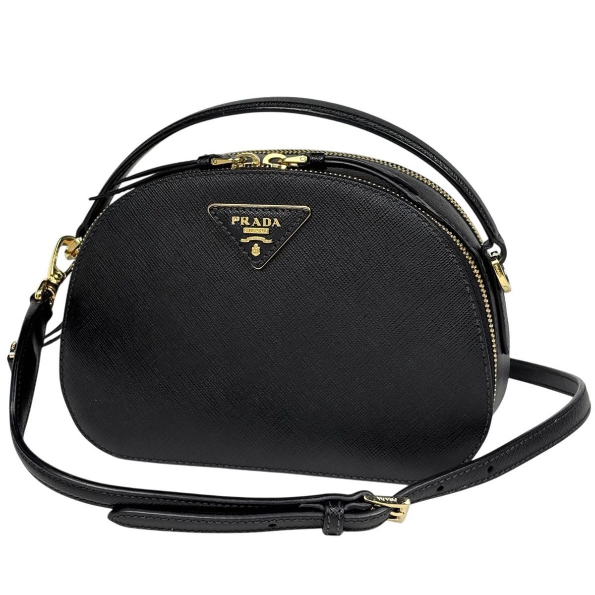 Prada Handbag Odette 2-Way Leather Nero