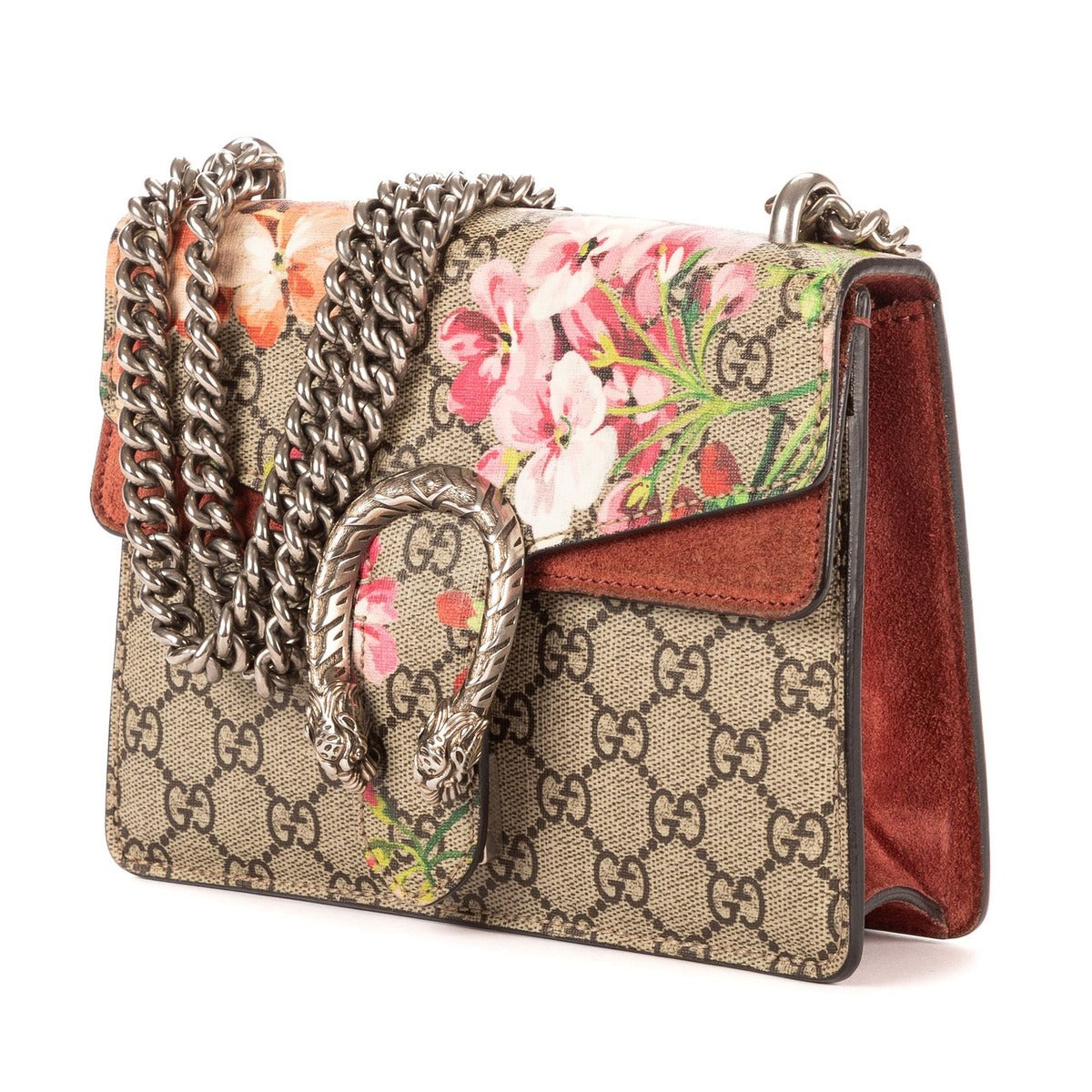 Gucci Blooms Dionysus Beige Burgundy Supreme Canvas Shoulder Bag — view 2