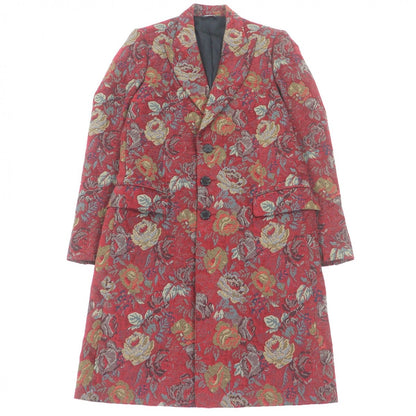 Dolce & Gabbana Black Tag Flower All Over Pattern Jacquard Chesterfield Coat