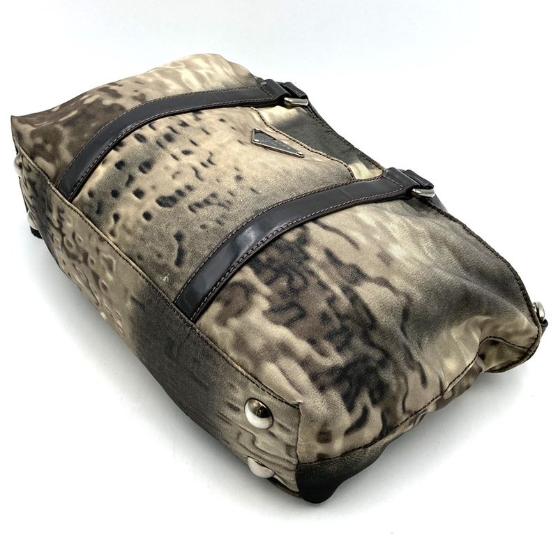 Prada Shoulder Bag Handbag Triangle Nylon Brown Women