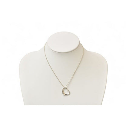 Tiffany & Co Necklace Pendant Silver Elsa Peretti Open Heart Motif — view 6