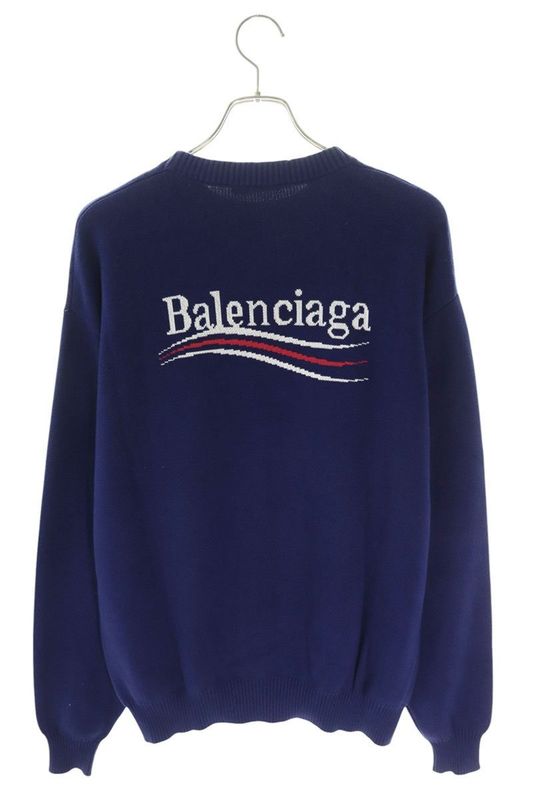 Balenciaga 628743 T3176 Campaign Logo Crew Neck Knit Men's XS