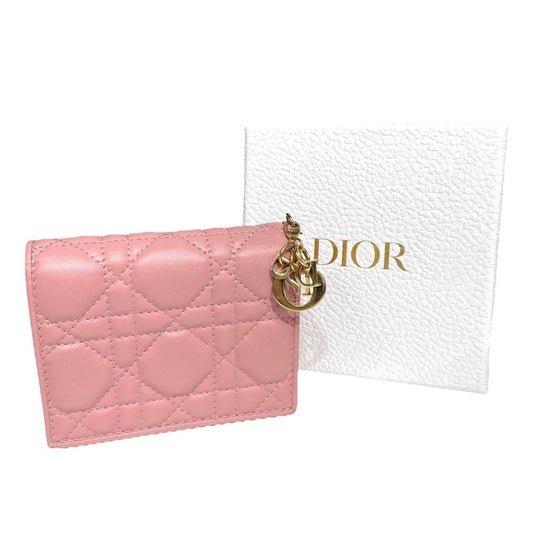 Em10049 Christian DIOR Women's S0178onmj Leather Cannage Mini Wallet With Logo