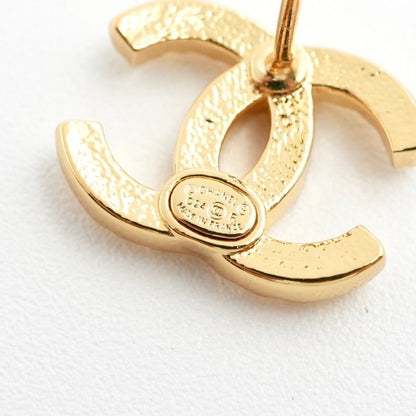 Chanel Earrings Earring Gold Coco Mark Matelasse