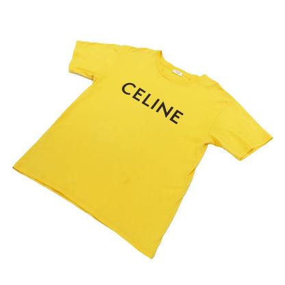 Celine Logo Print Loose Fit T-shirt Short Sleeve Yellow Women's S
