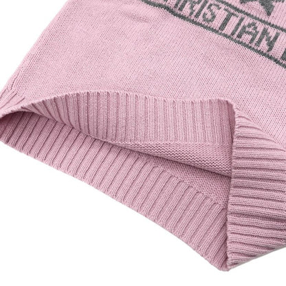 Dior Short Sleeve Knit Ruffles 36 Sizes Pink 344s13bm003 Cashmere