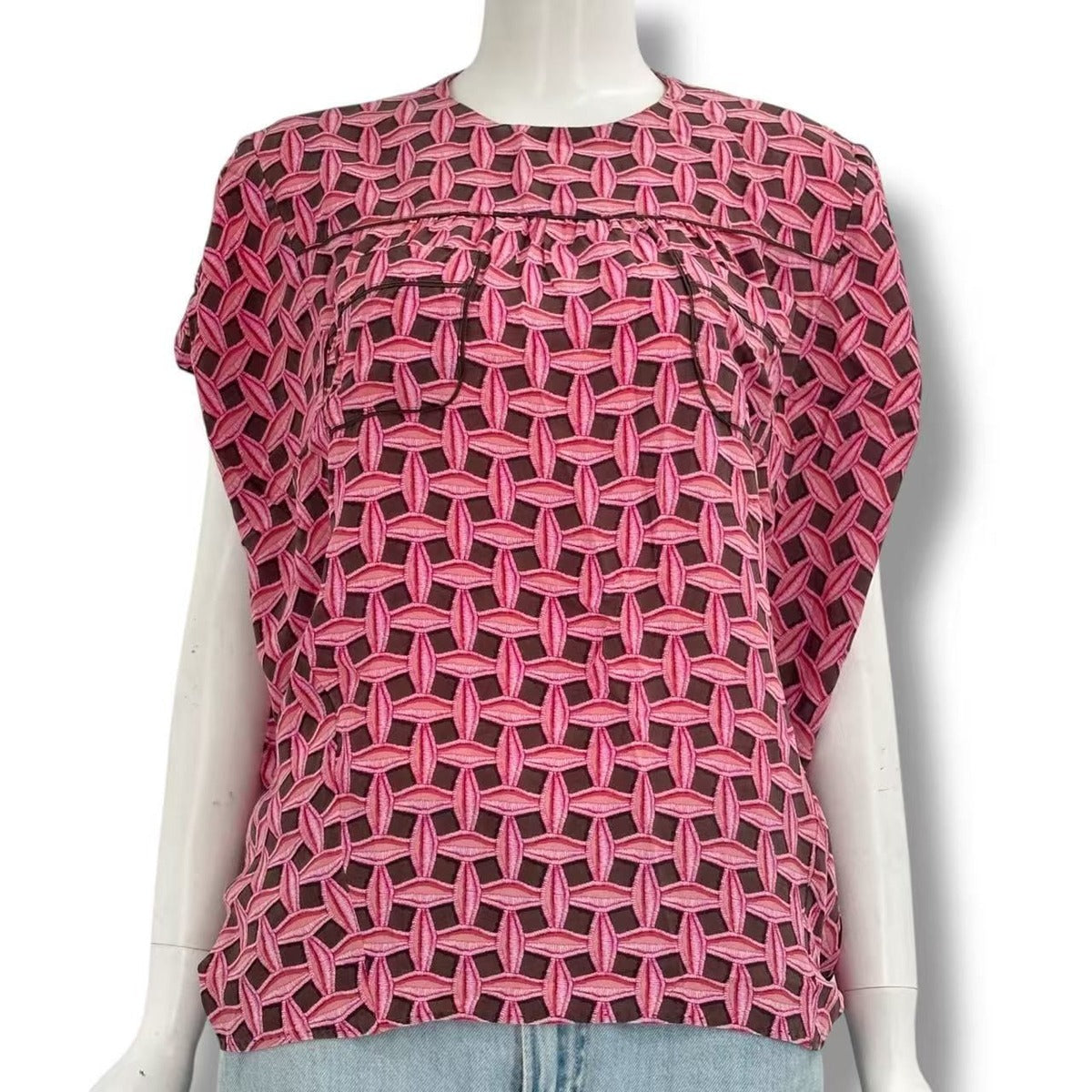 Louis Vuitton T-Shirt Short Sleeve LV Logo Silk Pink