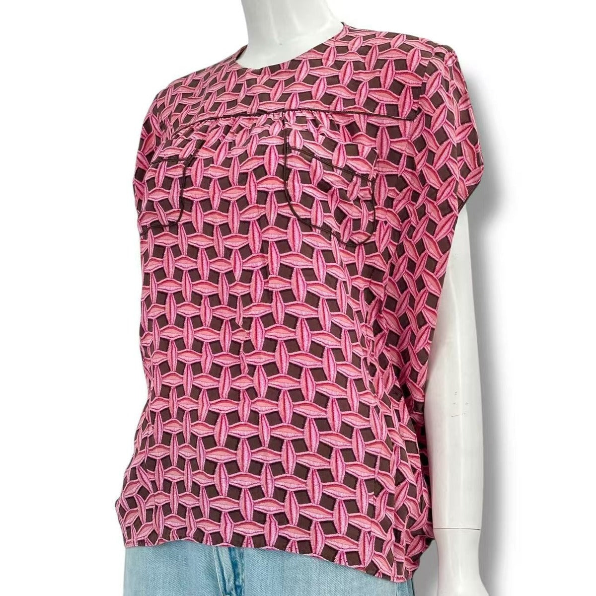 Louis Vuitton T-Shirt Short Sleeve LV Logo Silk Pink — view 2