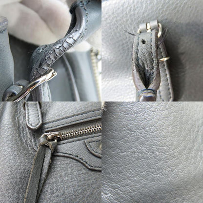 Balenciaga Tote Bag Paper 432596 Calf Gray Silver Hardware 2WAY Shoulder Usual