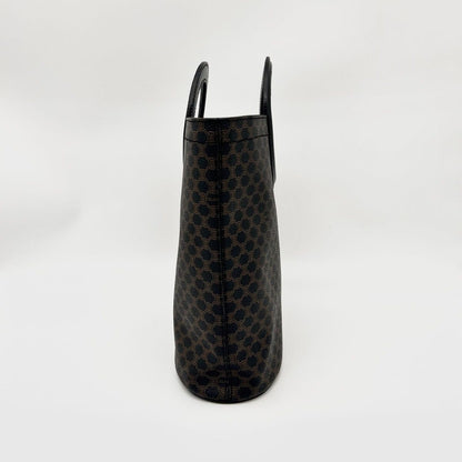 Celine Macadam Pattern Handbag Leather Dark Brown — view 3