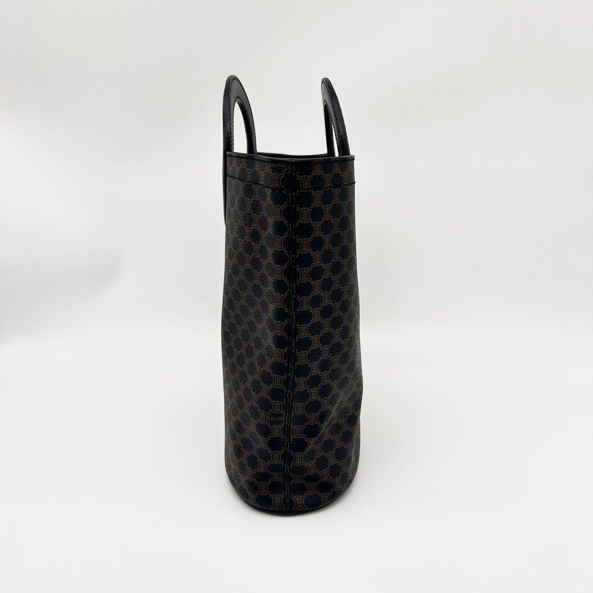 Celine Macadam Pattern Handbag Leather Dark Brown — view 4