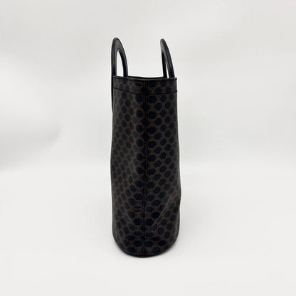 Celine Macadam Pattern Handbag Leather Dark Brown — view 4