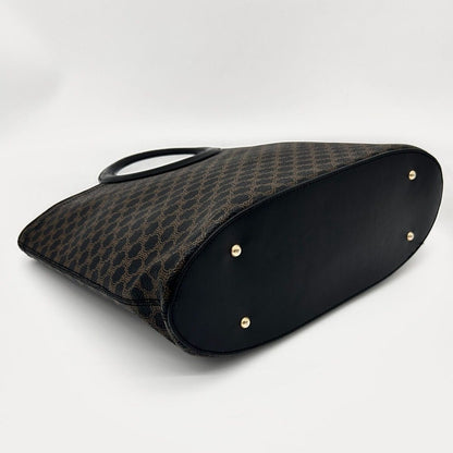Celine Macadam Pattern Handbag Leather Dark Brown — view 6