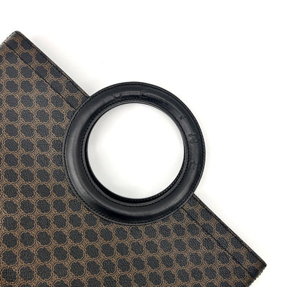 Celine Macadam Pattern Handbag Leather Dark Brown — view 9