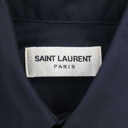 Saint Laurent Paris 20ss Frilled Blouse Shirt 614790 Y217w Navy F38
