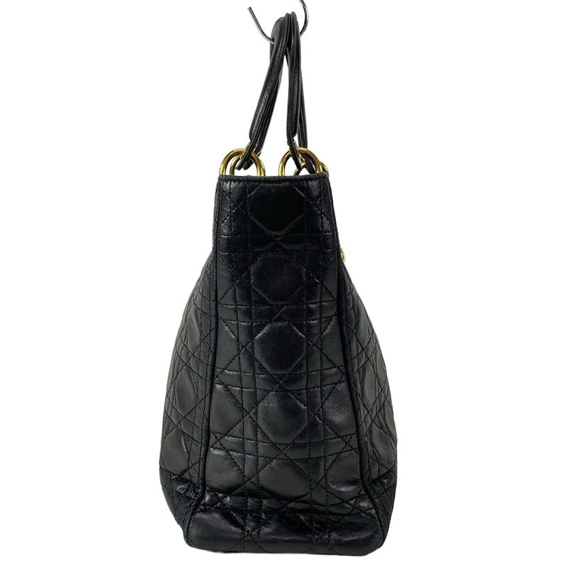 Dior/christian Dior Handbag Lady Dior Large Bag Black Leather