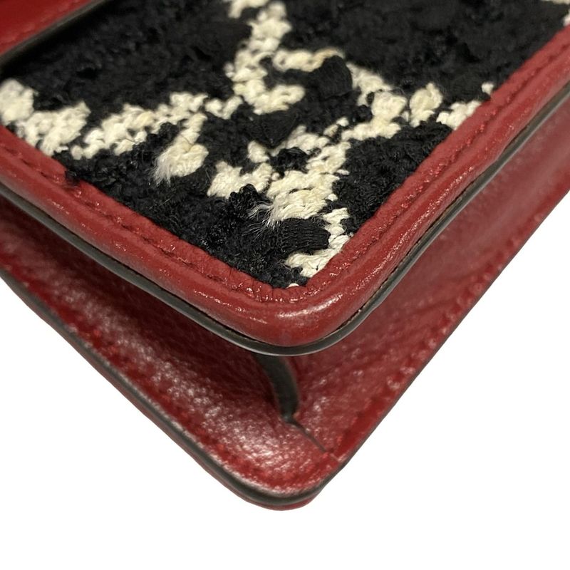 Gucci Shoulder Bag Dionysus 476432 Black White And Bordeaux Chain Shoulder/mini