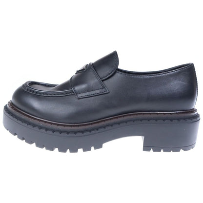 Prada Triangle Logo Oxford Leather Loafers Black