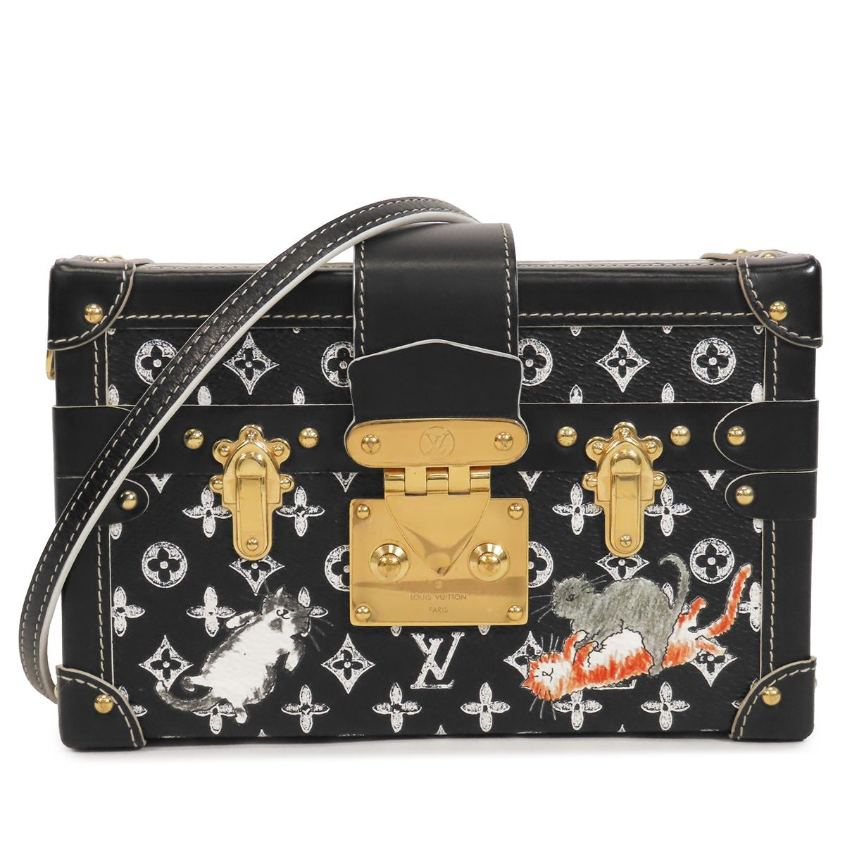 Louis Vuitton Cat Gram Petit Marl Black Transformed Monogram Shoulder Bag