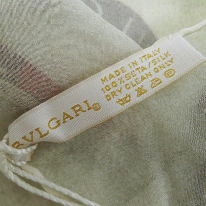 bvlgari 100% Silk Scarf Light Beige Brown Red Women