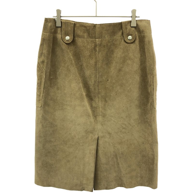 Celine by Michael Kors Period Suede Leather Skirt Beige 40