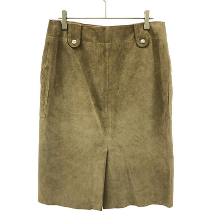 Celine by Michael Kors Period Suede Leather Skirt Beige 40