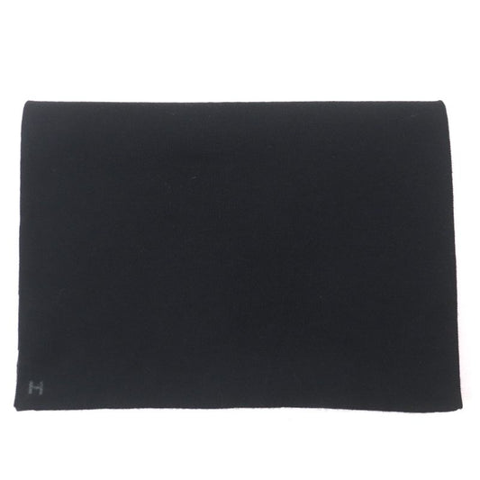 Hermes Alle Le Tour Cashmere Silk H Embroidery Reversible Scarf Black Gray