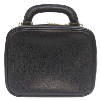 Chanel No 5 Black Caviar Skin Ghardware 2WAY Vanity Shoulder Bag Vanity Bag