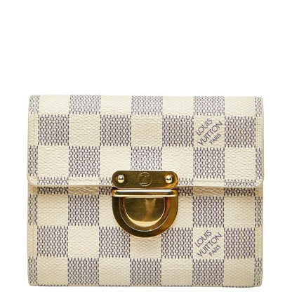 Louis Vuitton Damier Azure Porte Feuille Koala N60013 White Gold PVC Plated